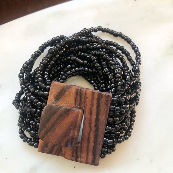 Beaded Wooden Bracelet - Picture 1 of 2